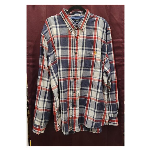 Men's US POLO ASSN Plaid Long Sleeve Button-Down ~ Size 3XL - Picture 1 of 8